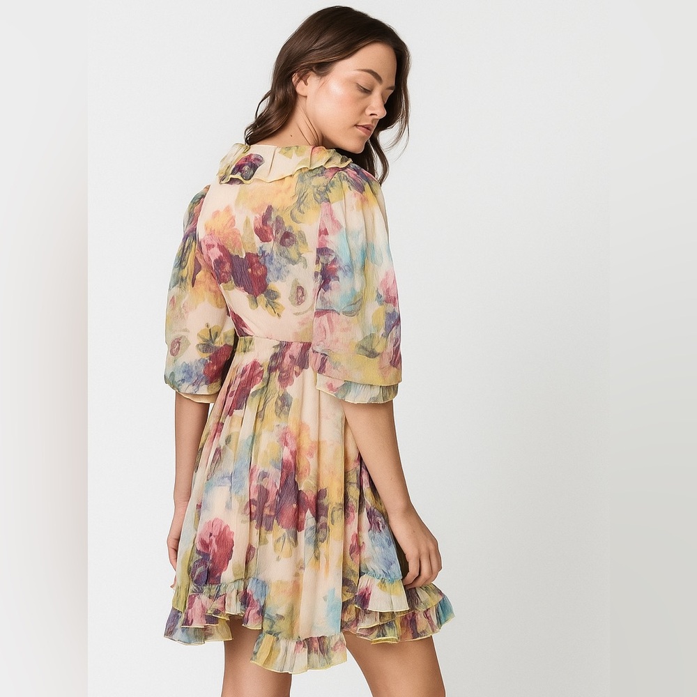 Floral Ruffle Mini Dress - Picture 3 of 3